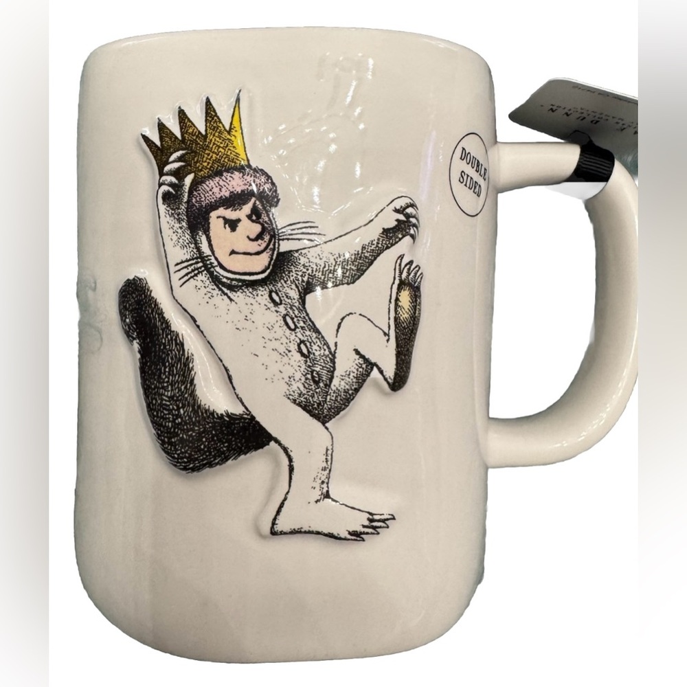 RAE DUNN WHERE THE WILD THINGS ARE COFFEE MUG W/3D BOY “KING OF ALL WILD THINGS”